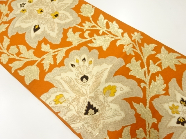 アンティーク　唐花模様織出し袋帯（材料）